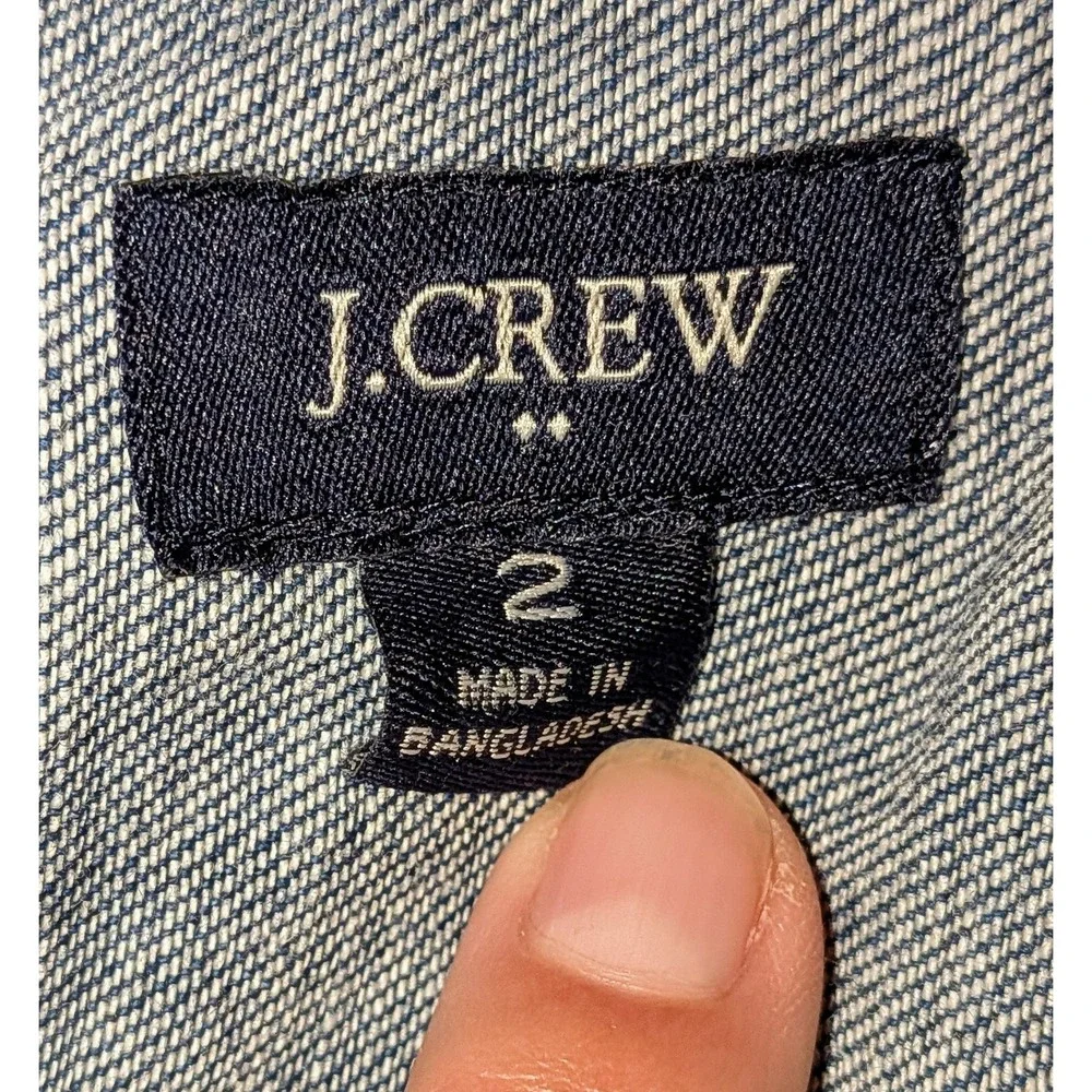 J. Crew Denim Chambray‎ Lace Up Shirt Dress Blue Size 2 Short Sleeve NWOT  $98